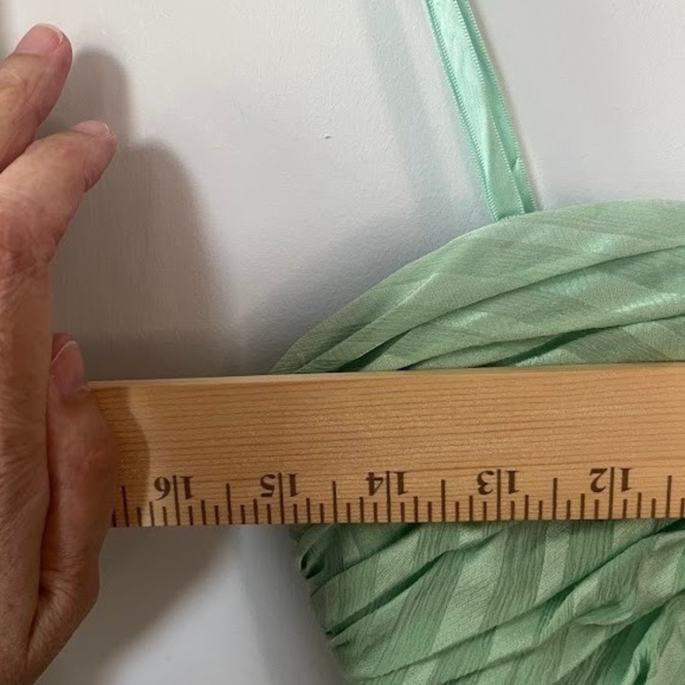 BCBGMaxAzria Mint Green Asymmetrical Pleated High-Low Dress - Picture 10 of 10